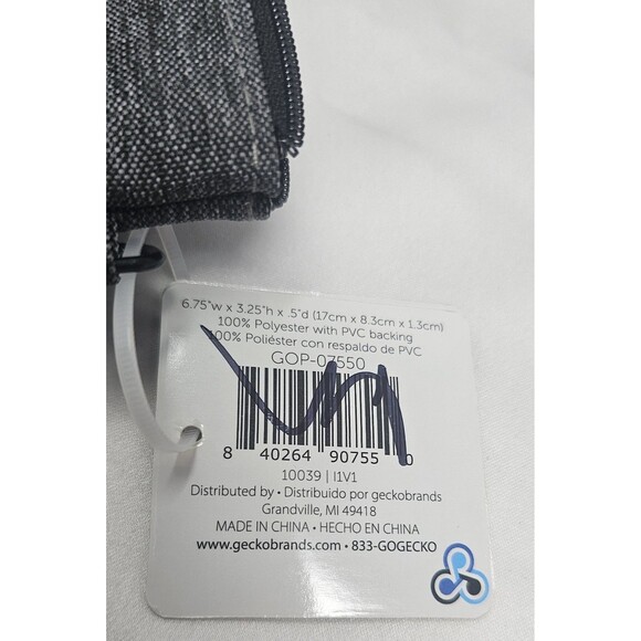 Geckobrands Zipper ID & Card Case Wallet With Lanyard - GRAY - NWT - Picture 6 of 7